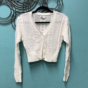 Hollister Cream Cable Knit Cardigan